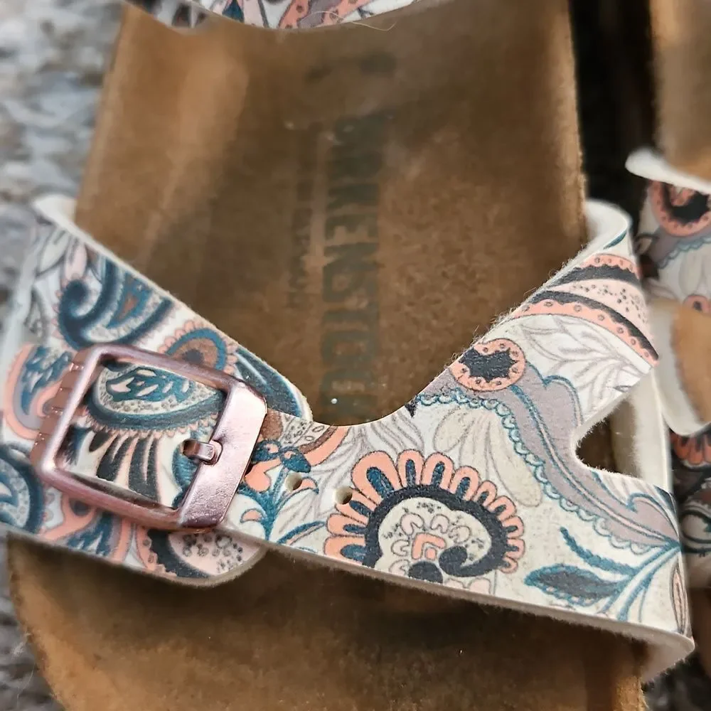 Birkenstock Pink Paisley Vegan Sandals Size 26